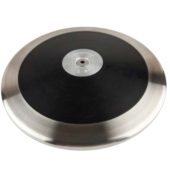 Blazer Athletic Circular ABS plastic Side Plate Discus in black color. Smooth galvanized steel rim and circular galvanized steel plate in middle.