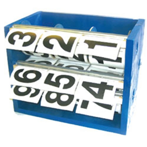 Blazer Athletic Hip Number Dispenser in color blue. Holding #1-#9 individual rolls of numbers.