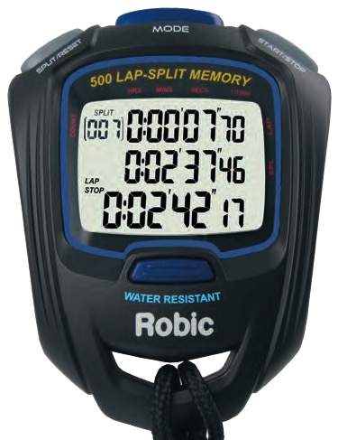 Handheld Large Screen 10/50 Split Recallable Memory Sports Stopwatch Timer 