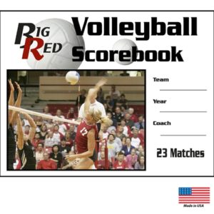 "Big Red" Volleyball Stat Book cover with space to write in Team, Year, and Coach. Room for 23 Games.